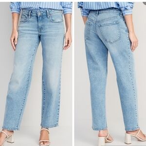 Old Navy low rise O.G. Loose relaxed fitting jeans light wash stretch size 8